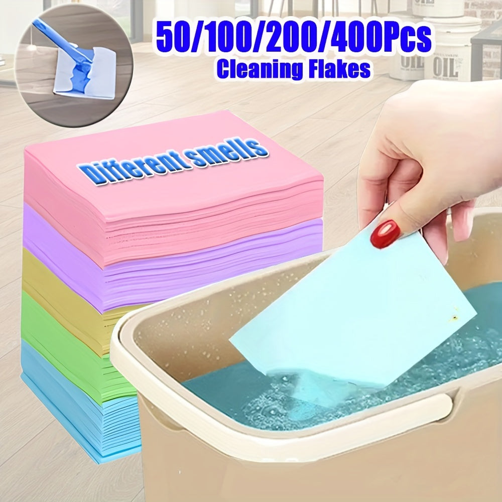 Foam Floor Cleaning Flakes Pack of 50 100 200 400 for Tile Wood Bathroom Car Odor Removal Blue