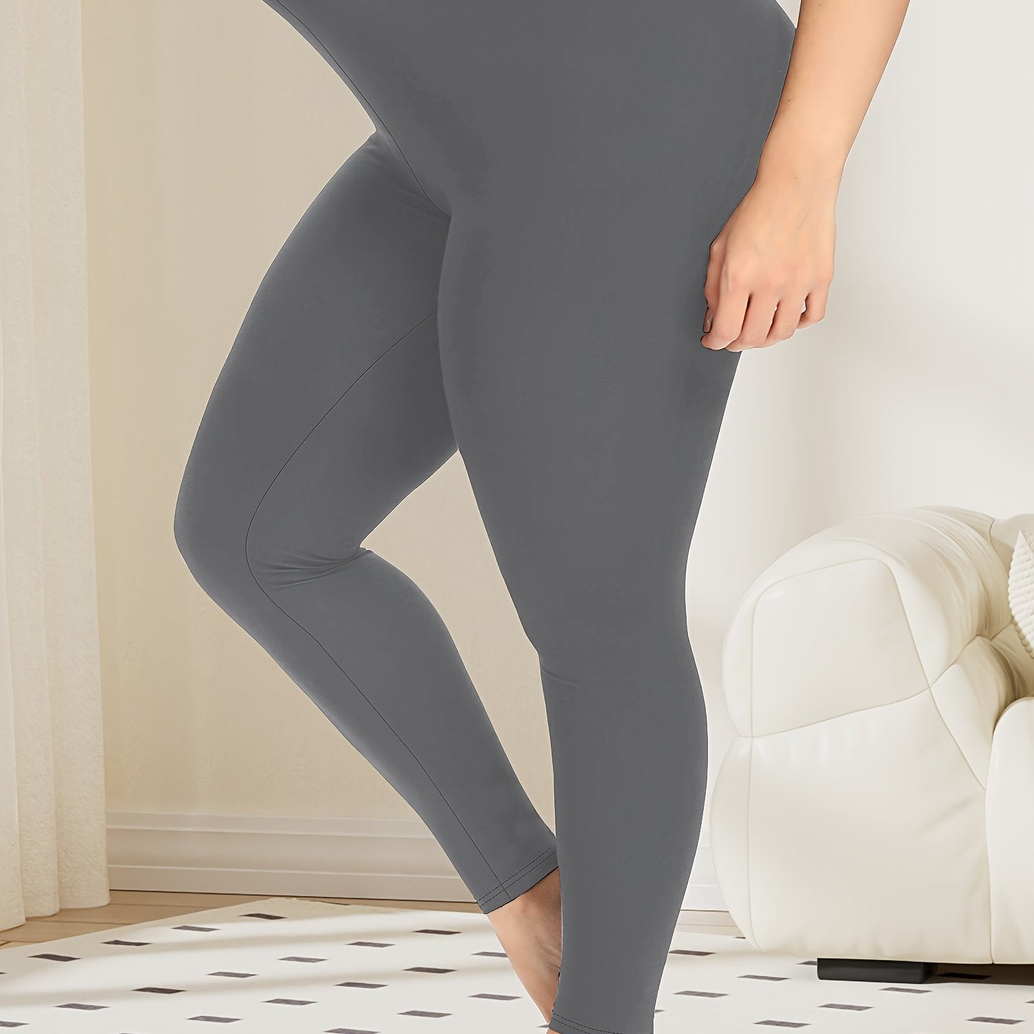 Leggings de yoga de talla grande para mujer de cintura alta con control de abdomen y tela suave