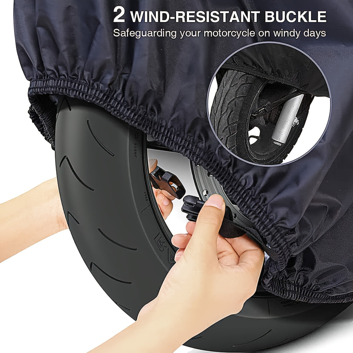 Всесезонный черный чехол для мотоцикла для улицы, защита от солнца и погодных условий, с отверстиями для замка