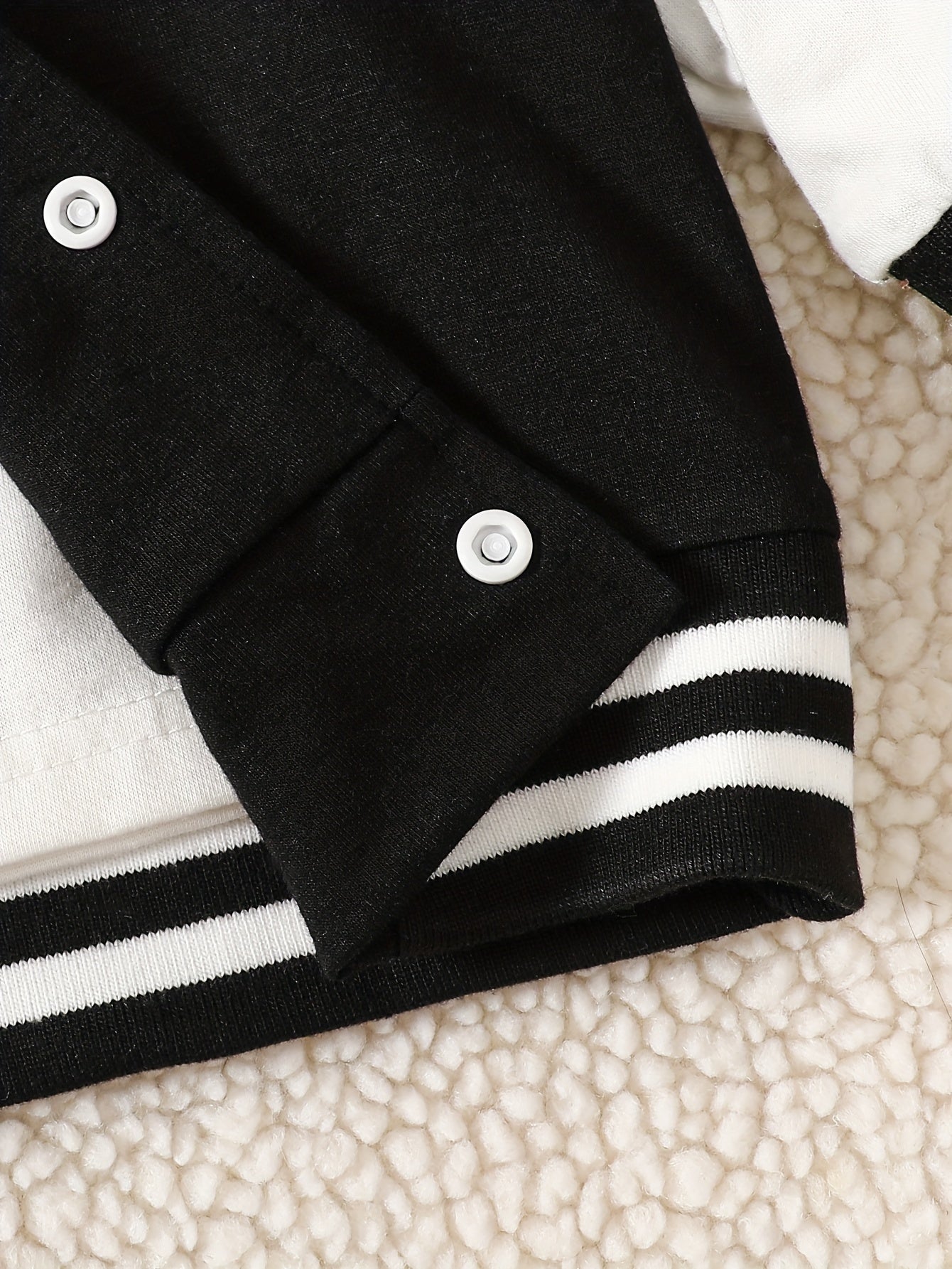 Boys Fall Winter Baseball Suit Polyester Knit Alphabet Print Regular Fit with Button