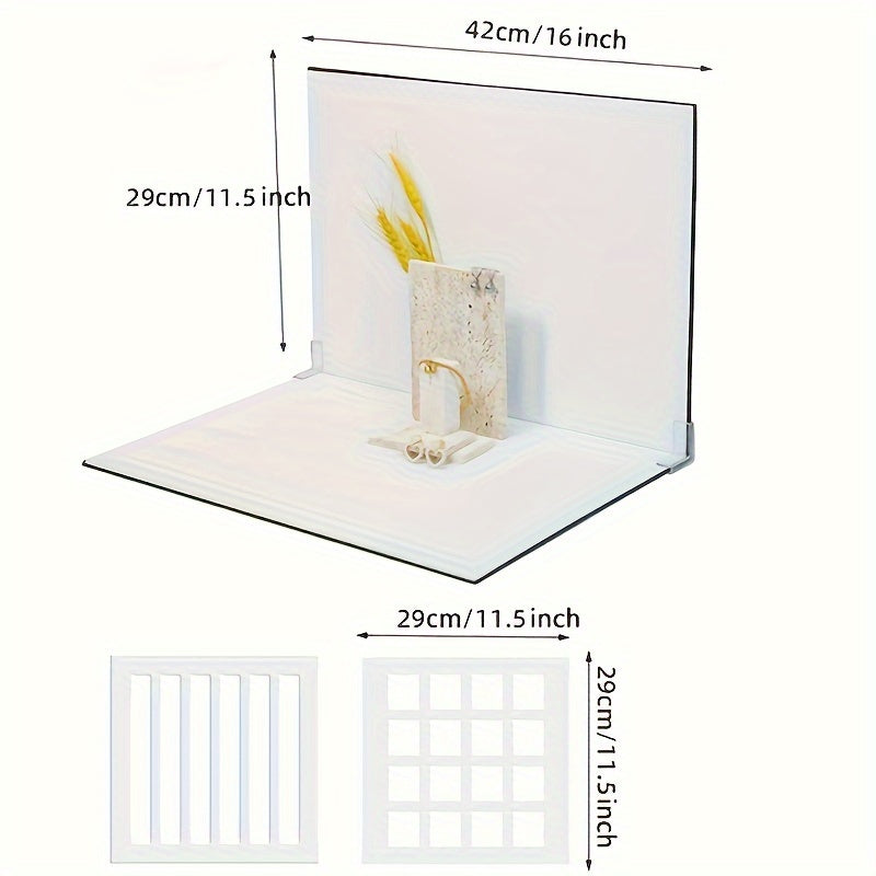 Photography Backdrop Kit with 16 Patterns and 10 Cardboard Photo Boards for Food Jewelry Mini Items