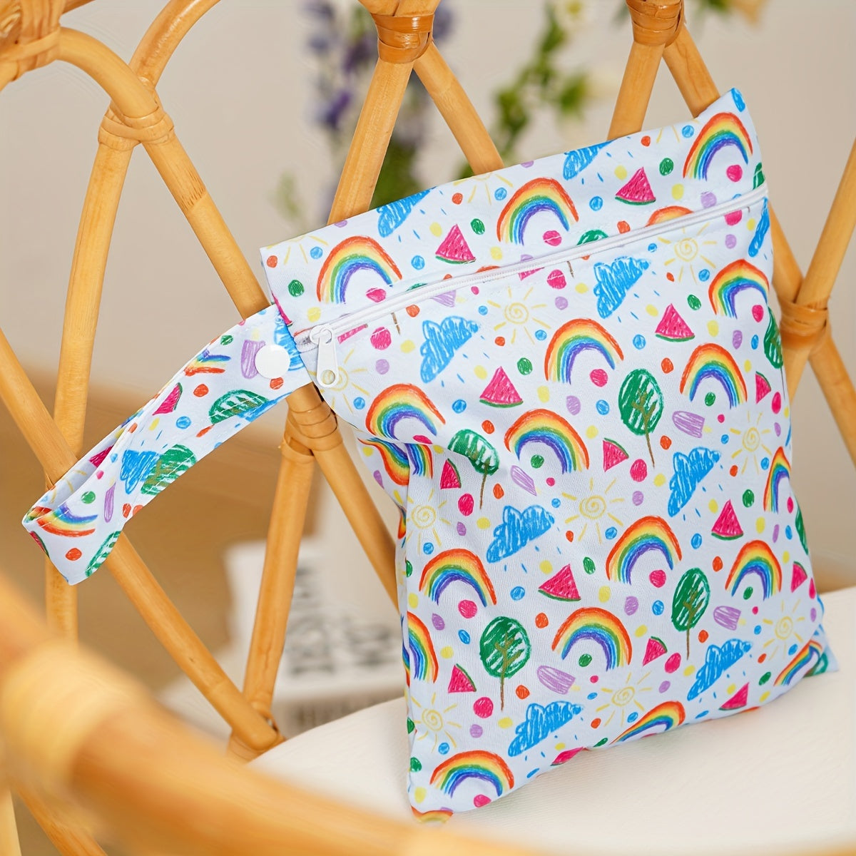 Portable Diaper Bag for Babies Waterproof Polyester Large Capacity with Wet Dry Bag