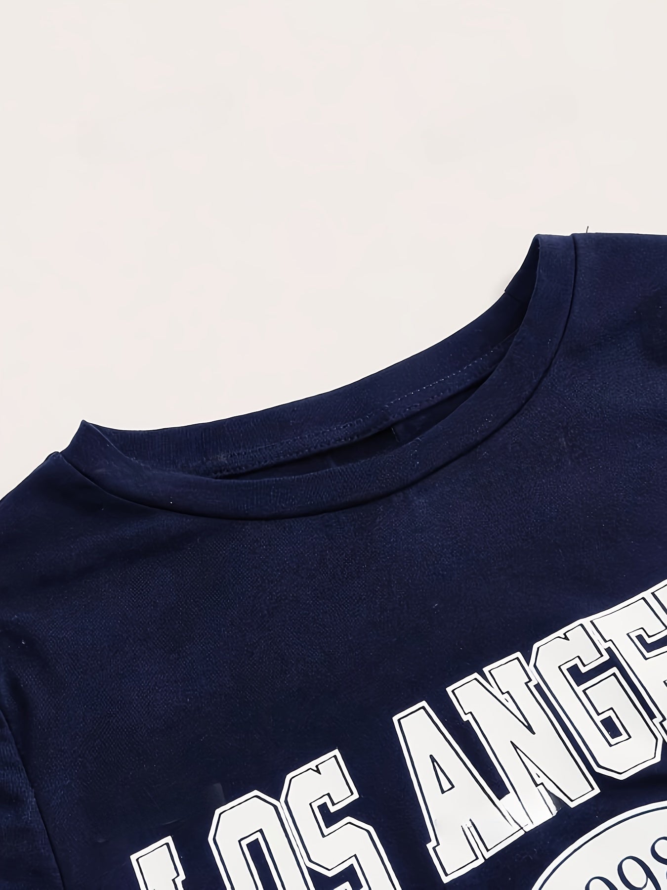 Women’s Y2K Style Crew Neck Crop T-Shirt Short Sleeve Alphabet Print Spring Summer