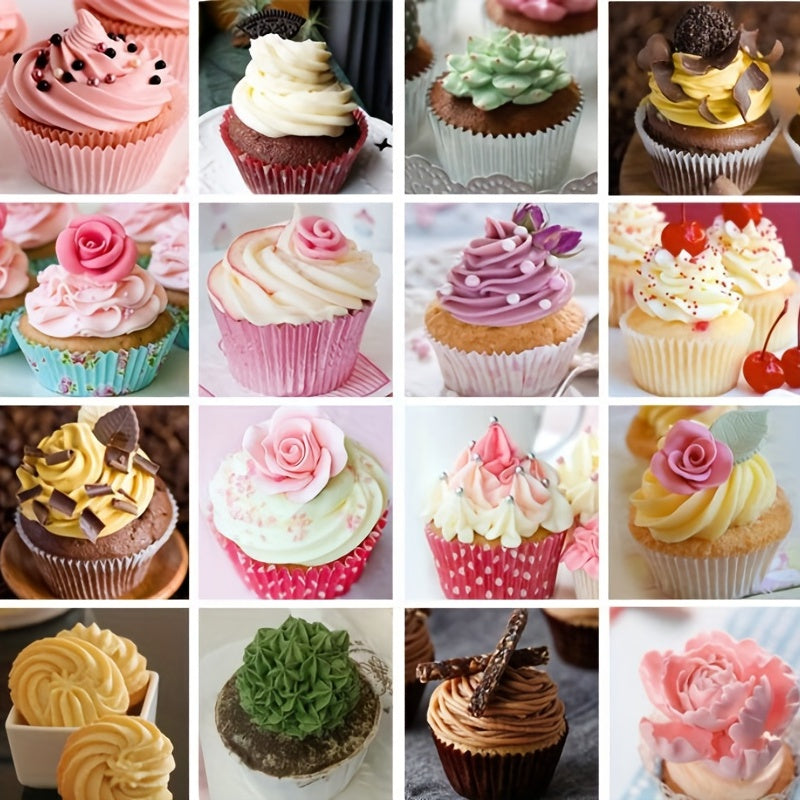 100 bolsas de plástico desechables para pastelería con boquillas para hornear y decorar pasteles