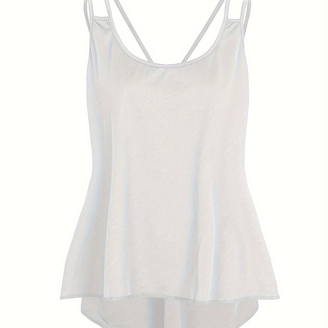 Women's Plus Size Casual Solid Slight Stretch Cut Out Back Tank Top