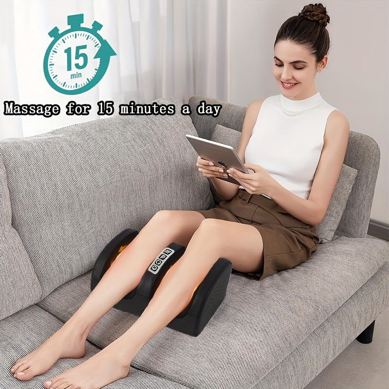 Masajeador eléctrico para pies con rodillos giratorios, amasamiento, vibración y intensidad ajustable