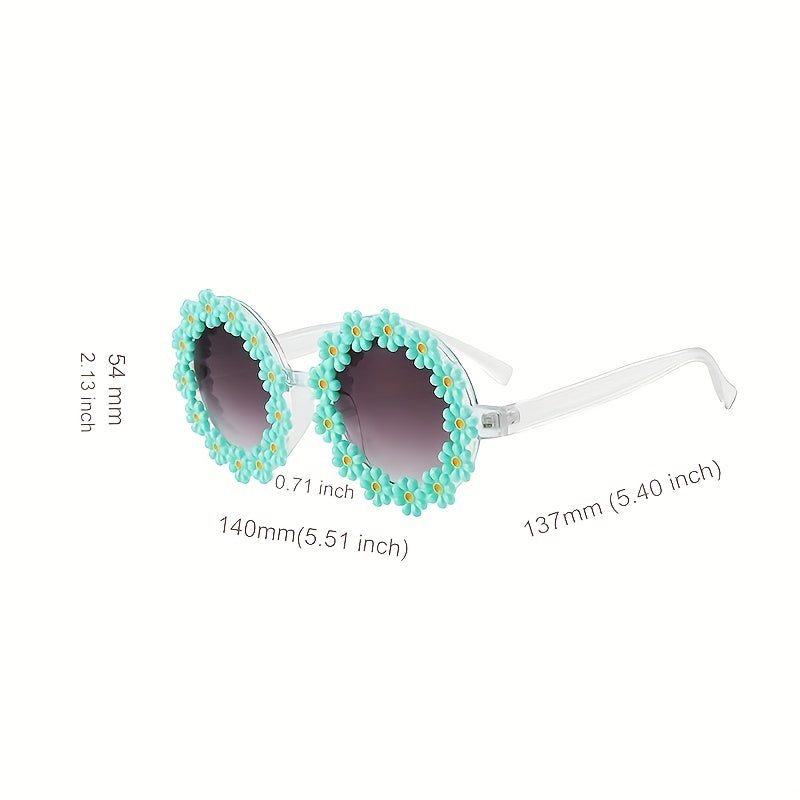 Unisex Round Frame Sunglasses with Clear Gradient Lenses Stylish Photo Prop