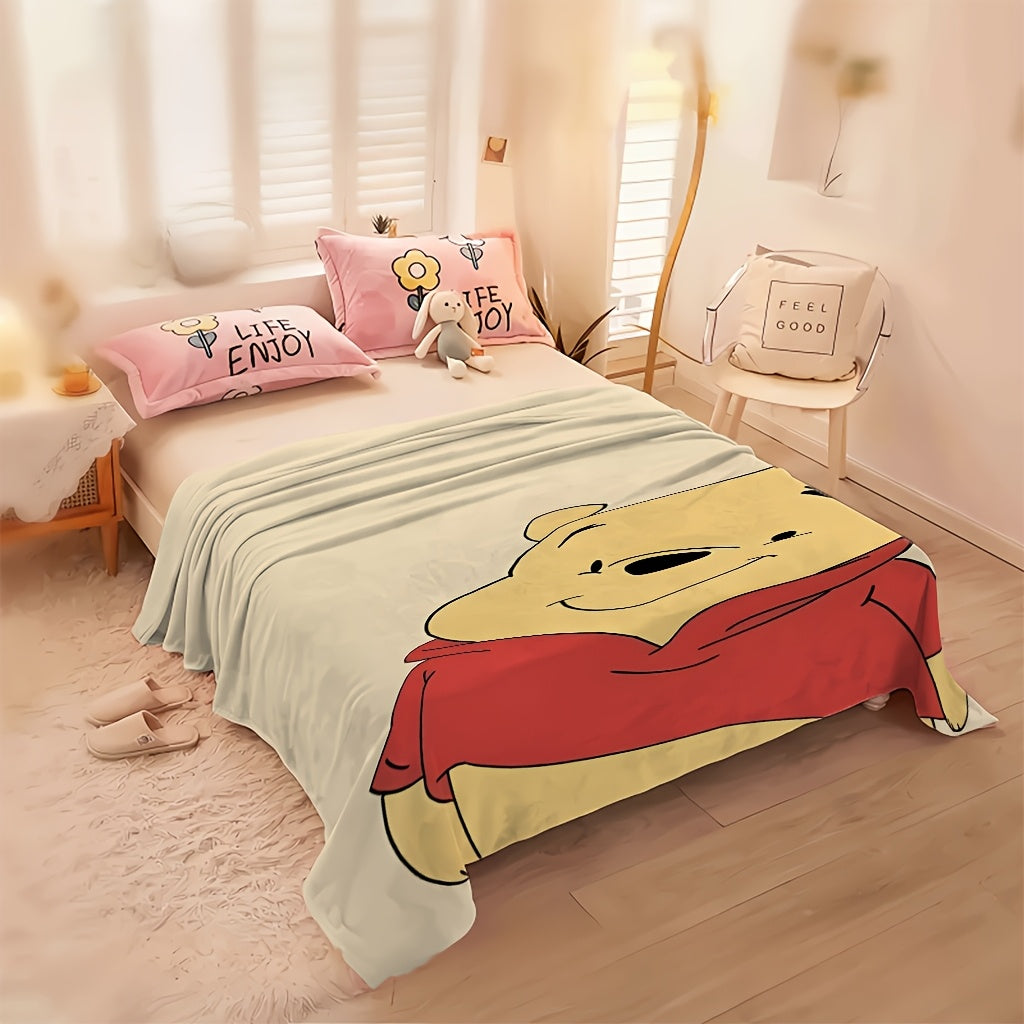Disney Winnie The Pooh Flannel Blanket for Kids and Adults Lightweight Warm Multiple Sizes