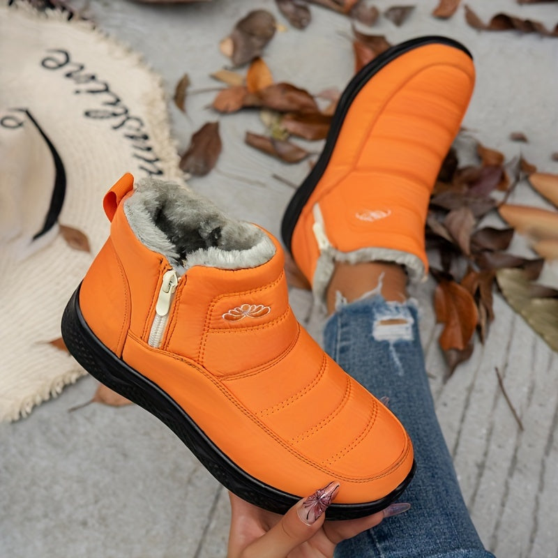 Women's Winter Non-Slip Plush-Lined Short Boots Lightweight Ankle Snow Boots