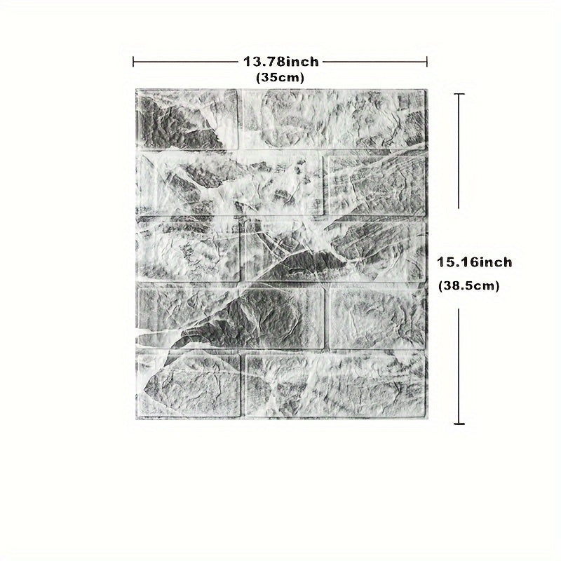 20/40pcs 3D Brick Foam Wall Stickers Waterproof Peel and Stick Tiles for Kitchen Bathroom Living Room Hallway