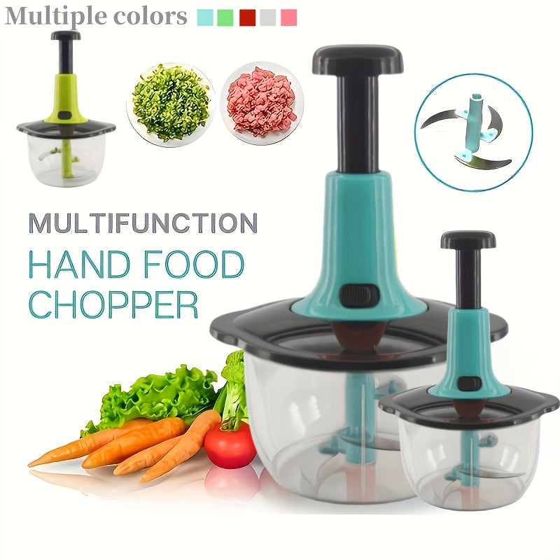 Metal Hand Food Chopper with Straight Blade Edge for Vegetables Fruits Herbs