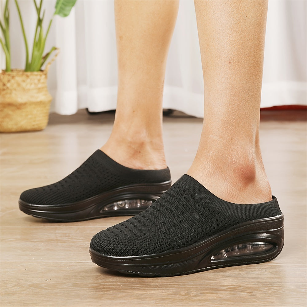 Women's Summer Casual Slip-On Mesh Open-Toe Slippers with Cushioned Sole