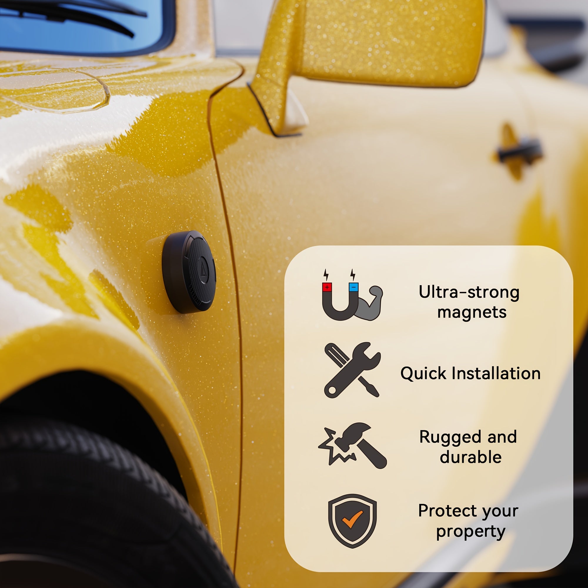 Universal AirTag Case Sturdy Neodymium Magnet for Car Metal Surfaces