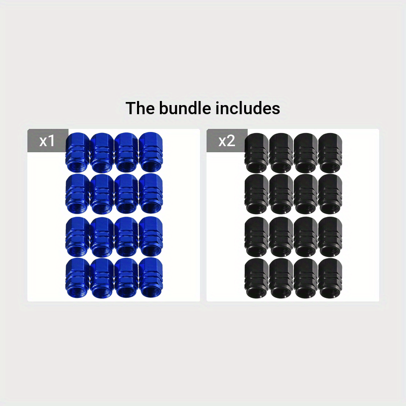 16pcs Aluminum Alloy Hexagon Tire Valve Caps Dustproof Wheel Stem Covers