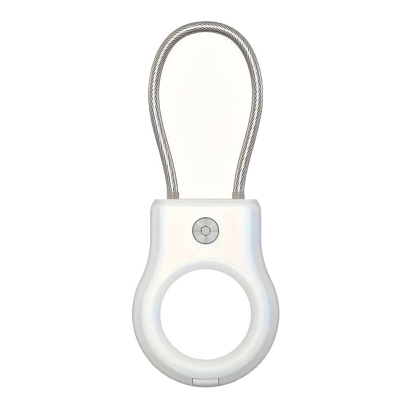 Durable Hard Plastic AirTag Keychain Holder with Lock Case for Luggage