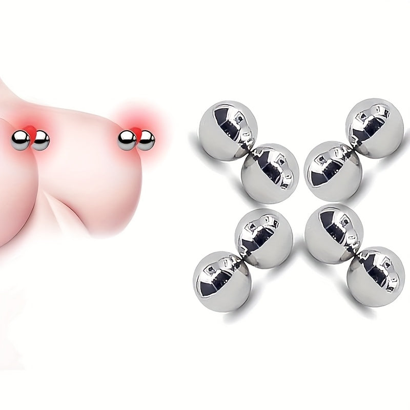 Adult Magnetic Nipple Clamps and Labia Screw Set, Strong, Reusable, Sensual Play