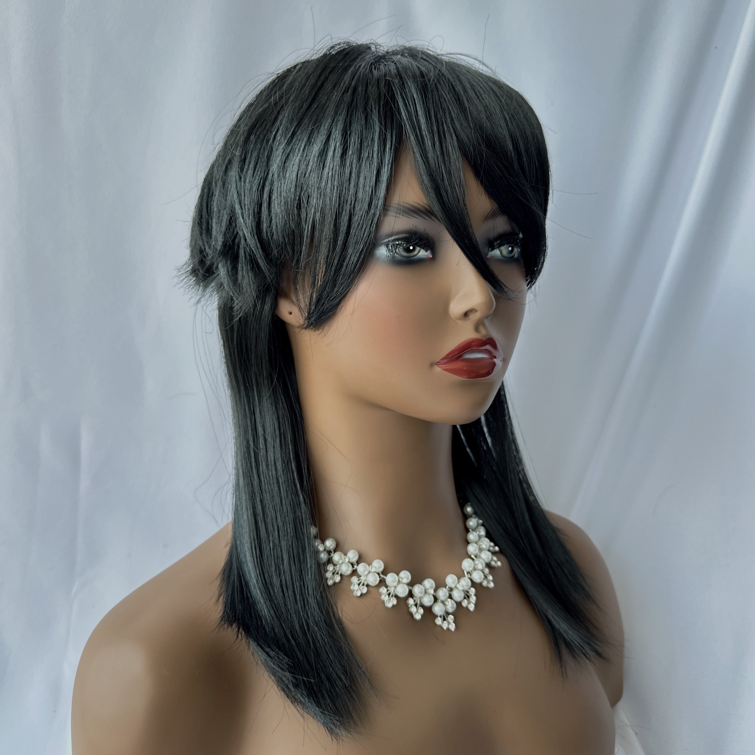 Red Long Tail Wig for Anime Cosplay Heat Resistant Hair Extension