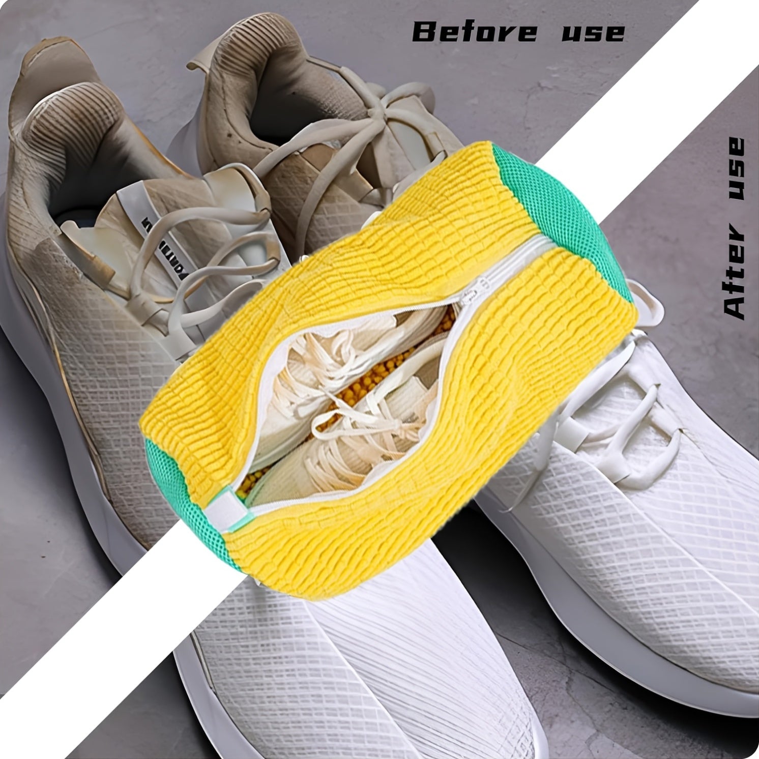 2-Pack Polyester Shoe Washer Bags for Tennis and Sports Shoes, Reusable