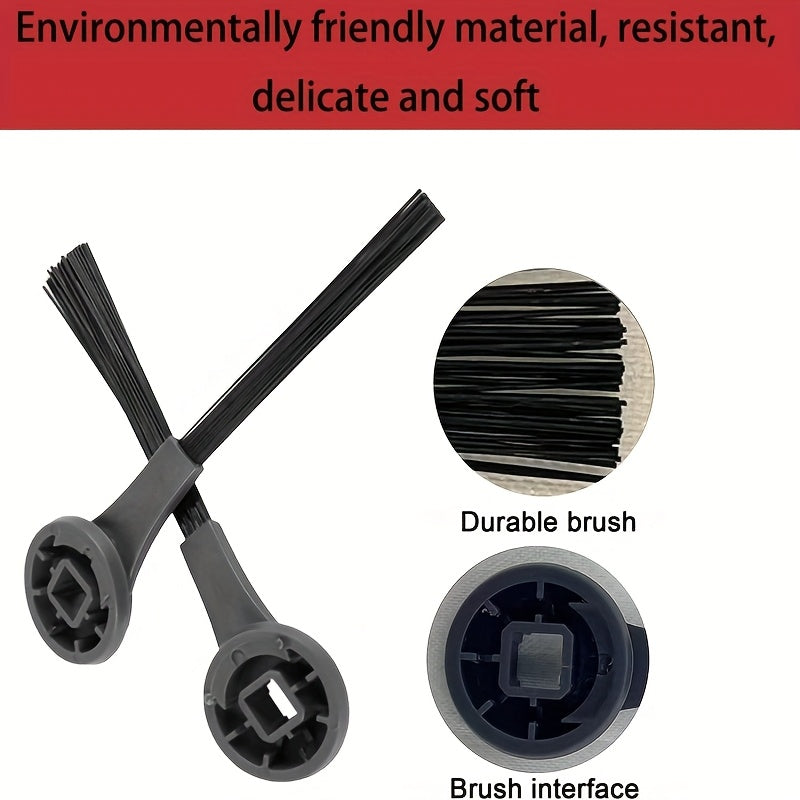 10 dona Robot changa qismlari, Shark IQ R101AE RV1001AE uchun qora plastmassa qirrali cho'tkalar