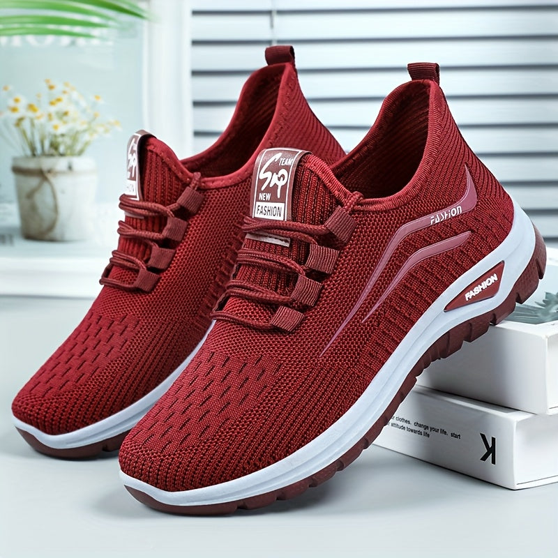 Women's Mesh Lace-Up Sneakers Lightweight Breathable Running Shoes