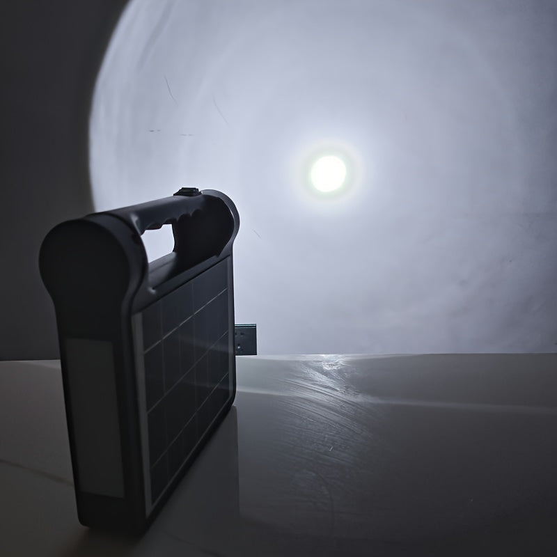 Portable Solar Generator Kit with LED Lights USB Charger and Solar Panel for Camping and Home Use