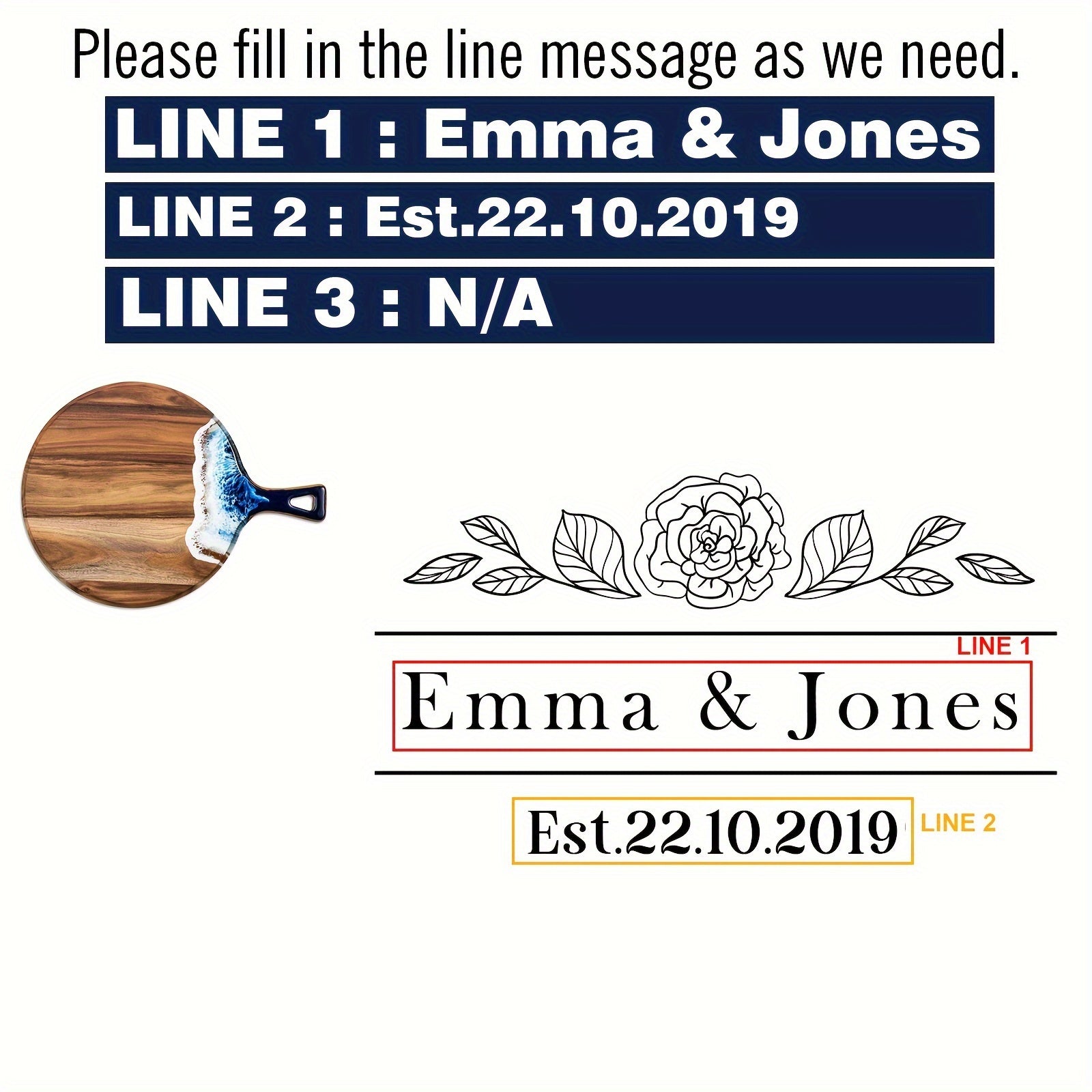 Round Custom Cheese Board with Handle, Personalized Charcuterie Board for Gifts