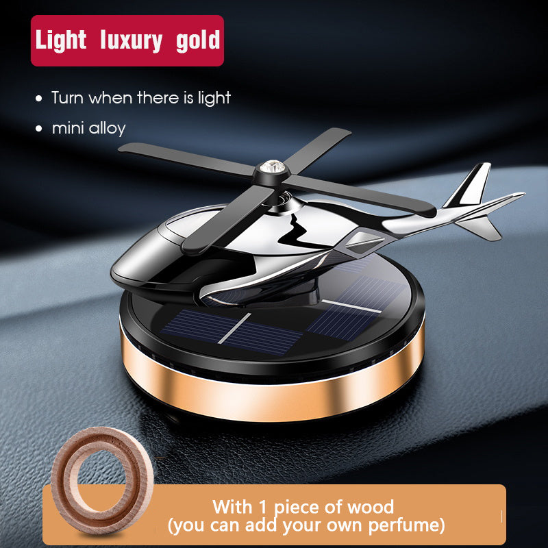 Solar Aluminum Rotating Helicopter Car Interior Decoration Model Without Fragrance Oil