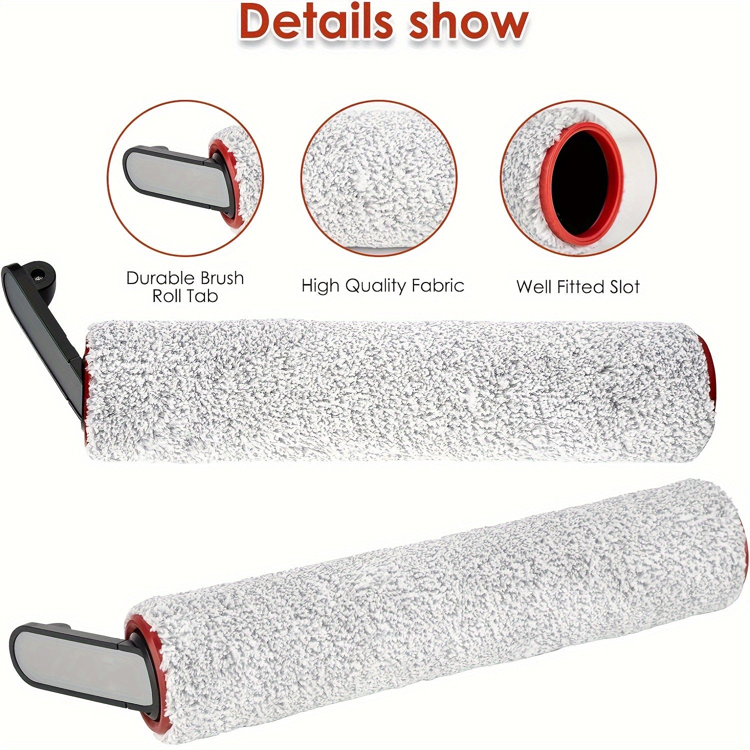 Replacement Set for Vacuum Cleaner H12 Pro Includes 2 Brush Rollers and 4 HEPA Filters