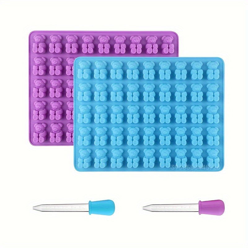 Silicone Gummy Bear Mold Set 2.54cm Katta shirinlik shakllari BPA bepul shishalar bilan