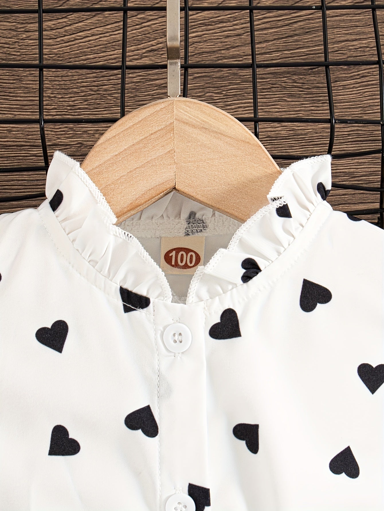 Girls Summer Casual 2-Piece Set Sleeveless Heart Print Top and Pants Polyester Regular Fit