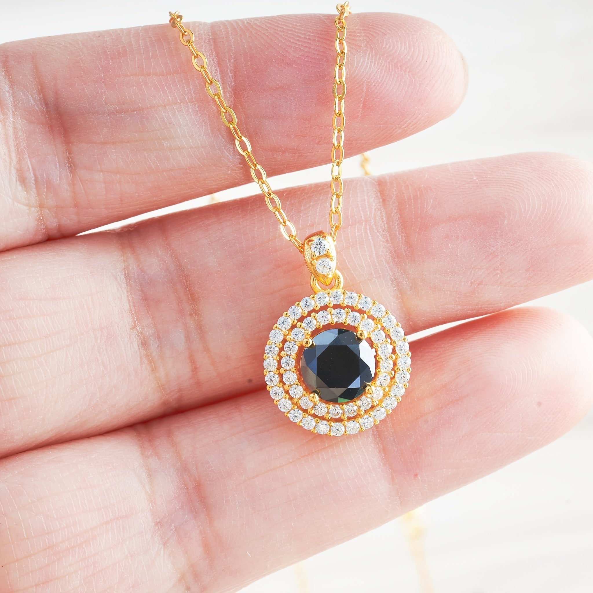 Lady 1 Carat Multicolor Moissanite Necklace Halo Pendant for Engagements Weddings Bridal