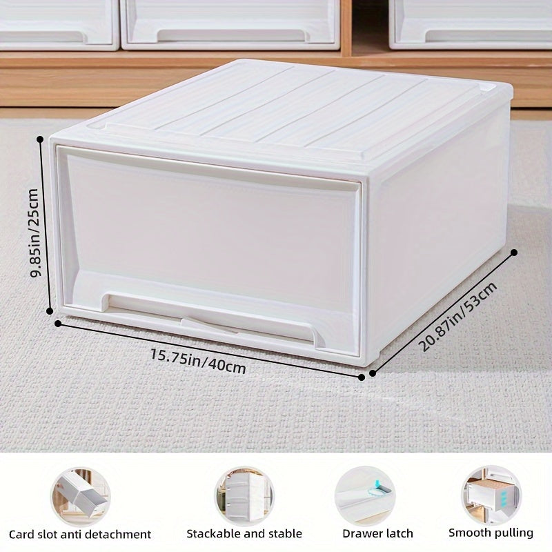 Stackable Plastic Storage Box for Clothes Toys Snacks Books and Sundries