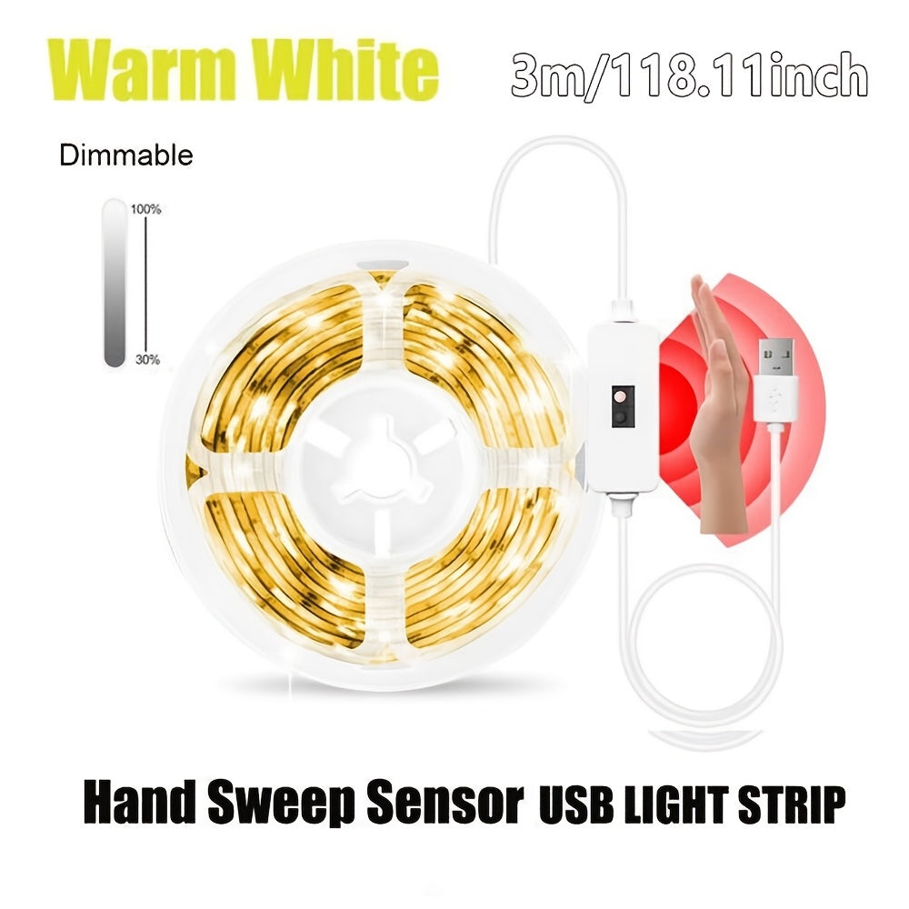 LED Strip Lights with Motion Sensor Dimmable USB Powered for Home and Office