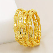 Women’s Gold Plated Copper Jewelry Set with Bangles for Weddings and Parties