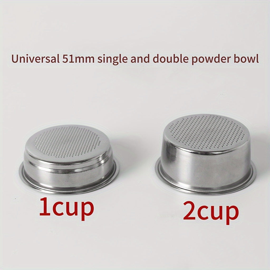 Stainless Steel 51mm Coffee Filter Basket for Espresso Machines Reusable