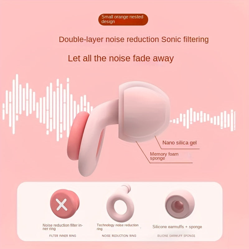 Silicone Earplugs for Sleep Noise Reduction Reusable for Dorms and Travel