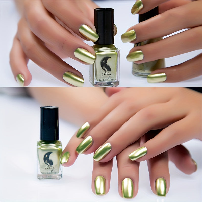 Women's Metallic Nail Polish in Gold, Fast-Drying Sparkling Gel