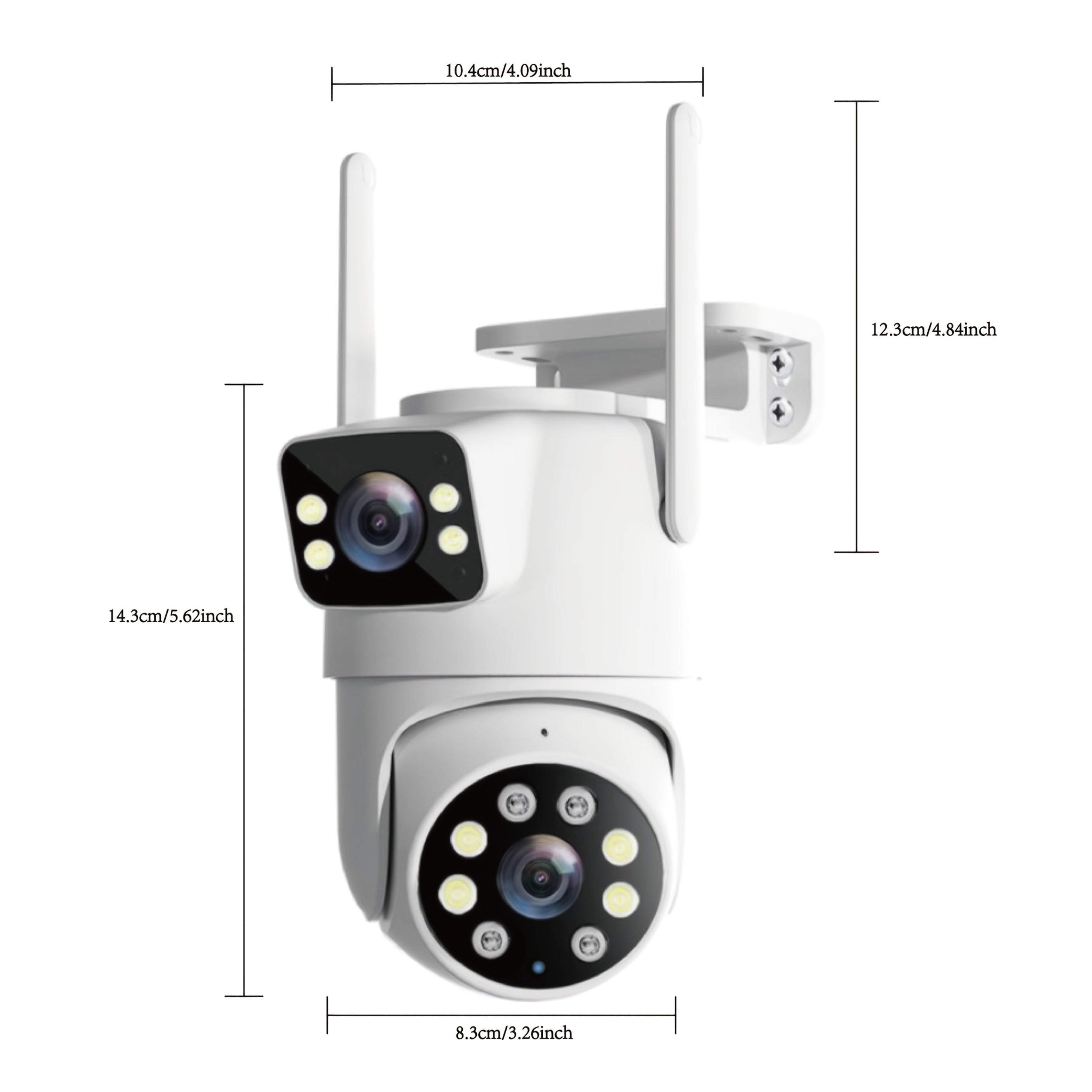 Outdoor WiFi Security Camera with Dual Lens AI Human Tracking Night Vision and Pan Tilt