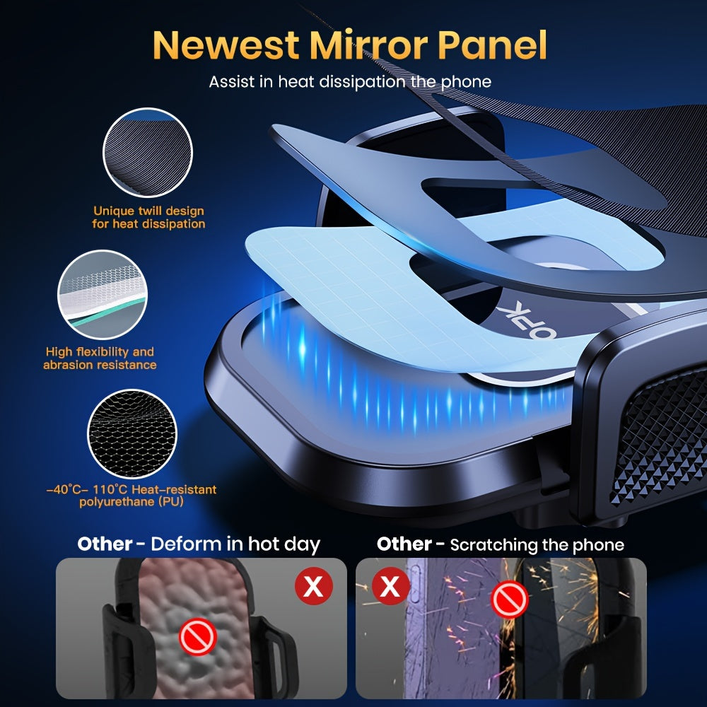Soporte universal para teléfono de coche, agarre texturizado negro, ajustable en tablero y rejilla de ventilación compatible