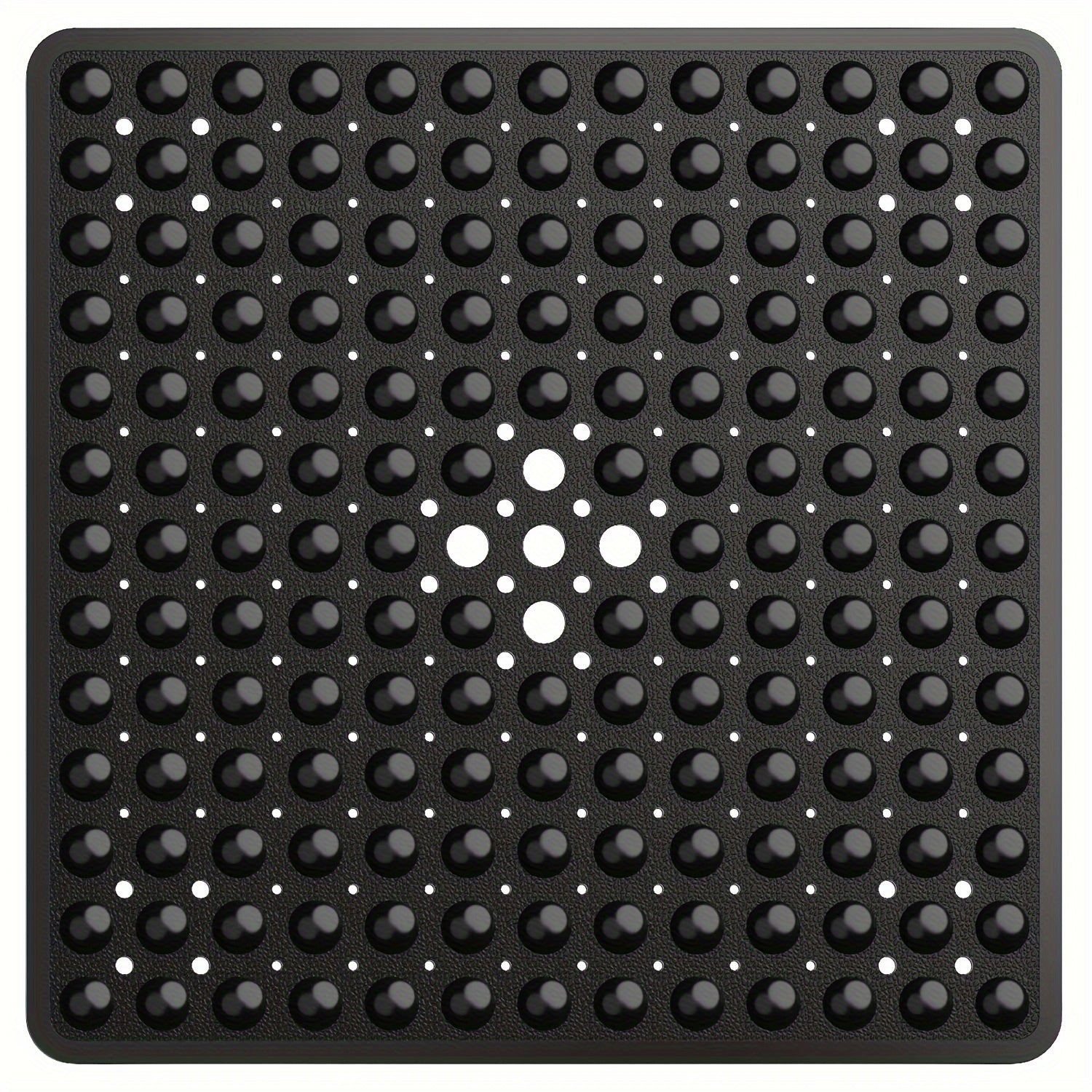 Alfombrilla cuadrada antideslizante para bañera con ventosas, orificio de drenaje, lavable a máquina, seguridad en el baño