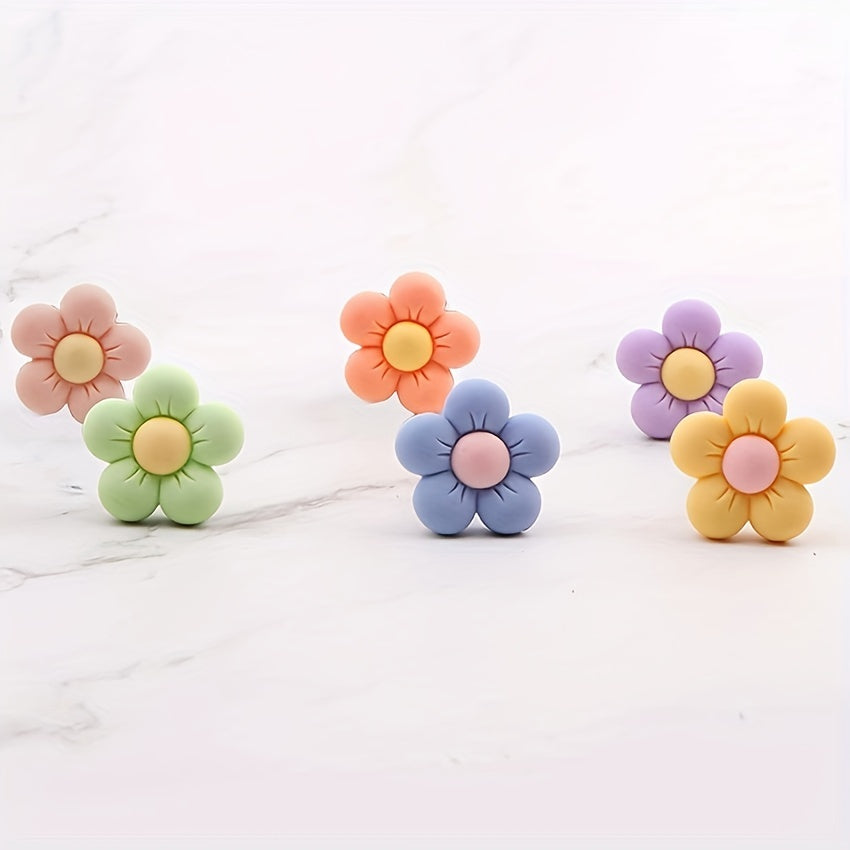 6pcs Cartoon Flower Car Air Vent Decorations Interior Accessories