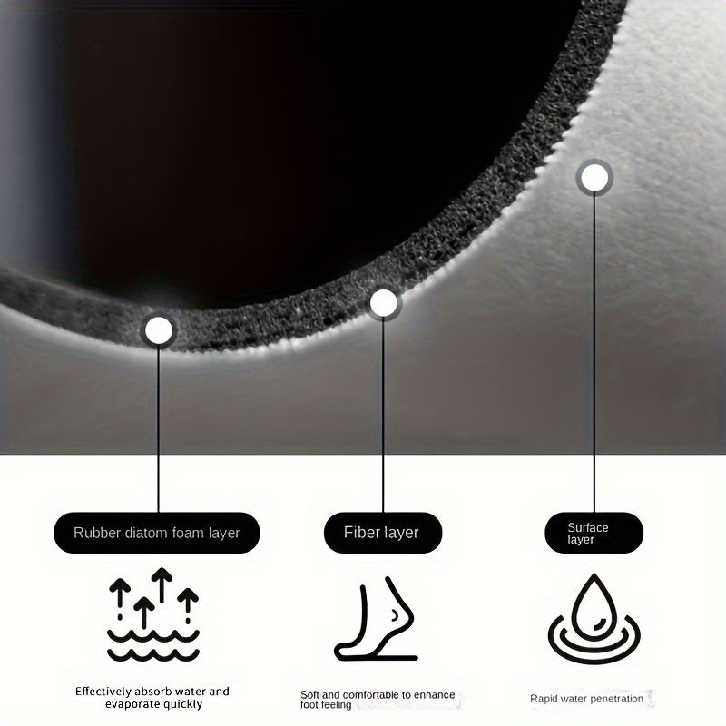 Diatom Bath Mat Absorbent Quick-Drying Non-Slip Bathroom Carpet