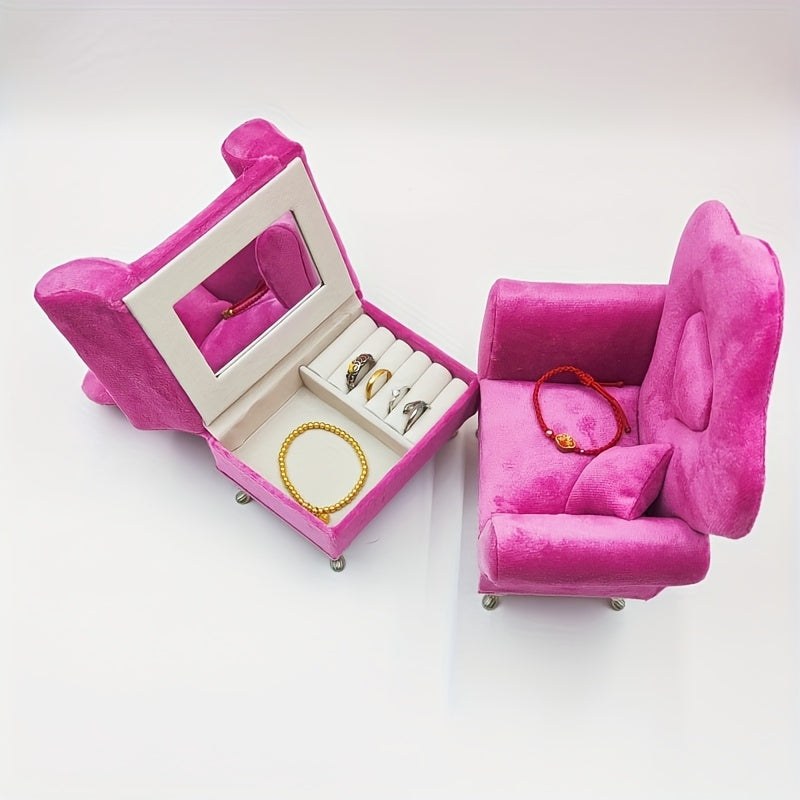 Mini Jewelry Box for Women Velvet Storage Organizer for Earrings Rings and Necklaces