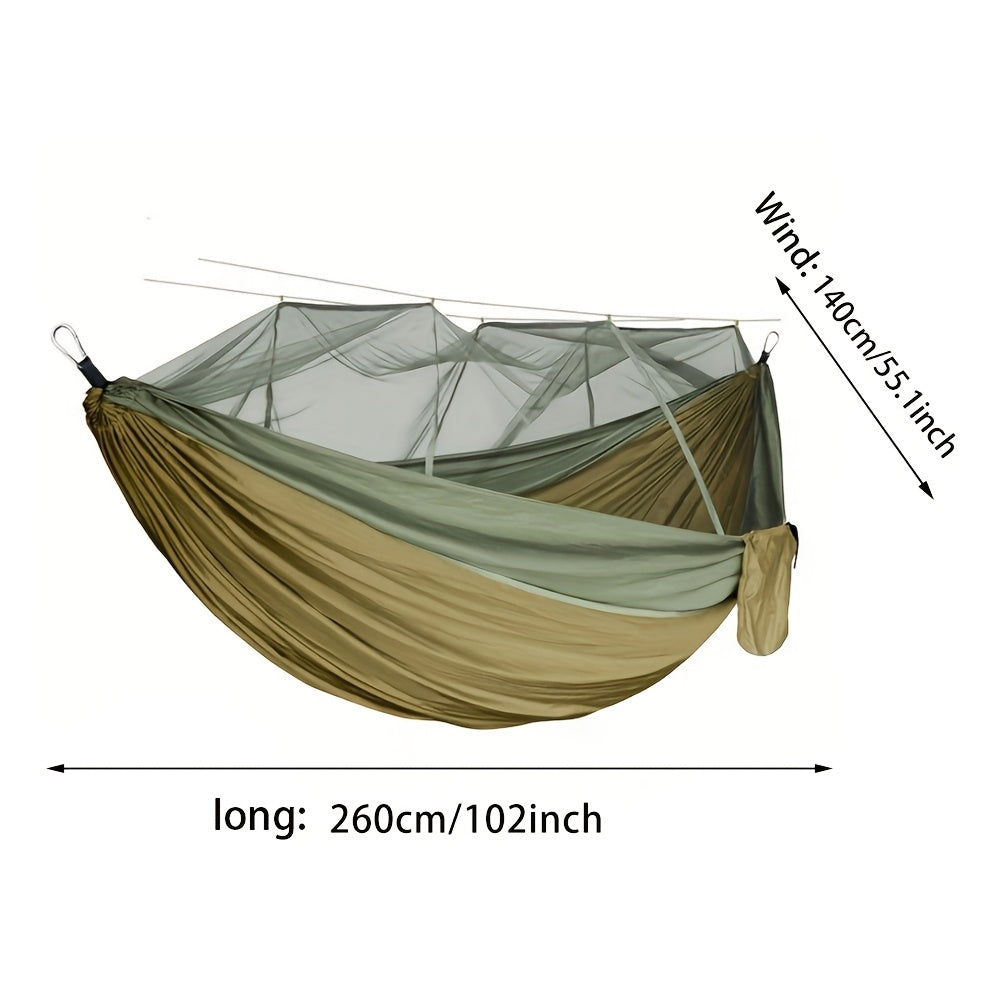 2-Person Camping Hammock with Mosquito Net Durable Nylon 272KG Capacity Outdoor Swing Rope