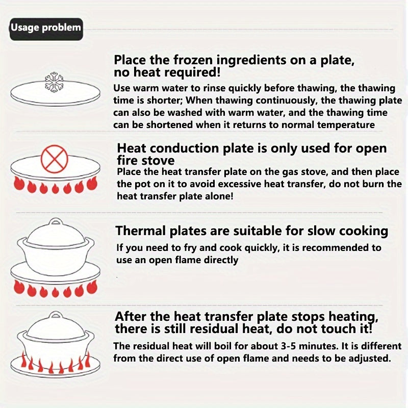 Aluminum Heat Diffuser for Gas Stove Kitchen Tool Protects Pots from Scalding