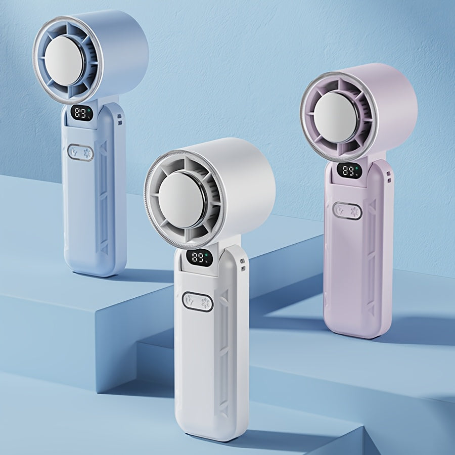 Portativ yig'iladigan qo'l fan, 100 tezlikli turbo, USB bilan qayta zaryadlanadigan, kiyish uchun mo'ljallangan dizayn