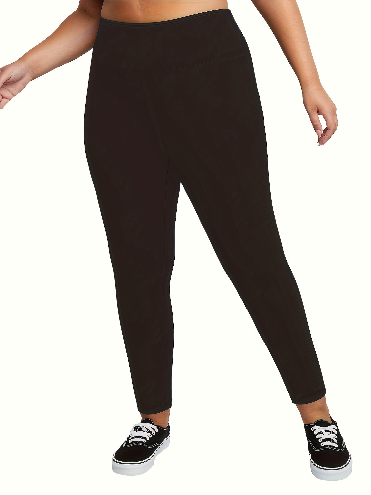 Women's High Waist Skinny Fit Underwear Set 3 Pcs Solid Color Knit Polyester