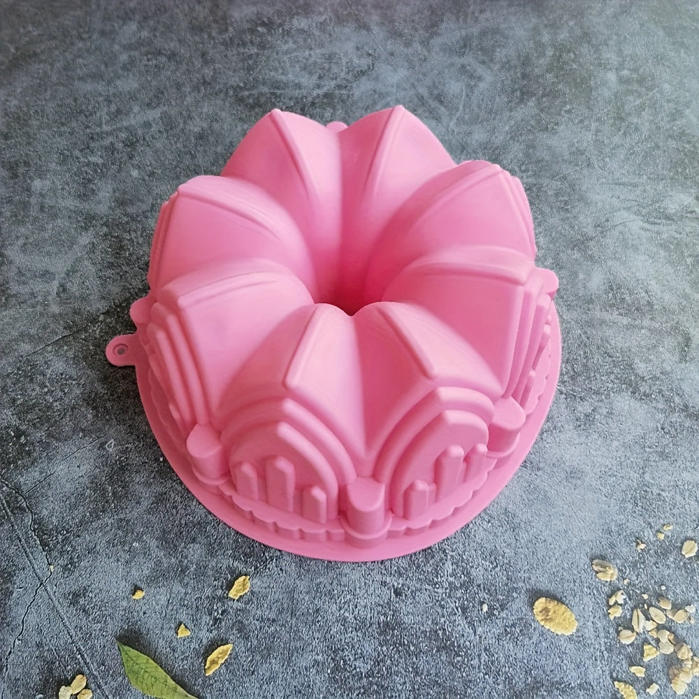 Silicone Cake Mold Flower Crown Shape Large Castle Bread Toast Baking Pan