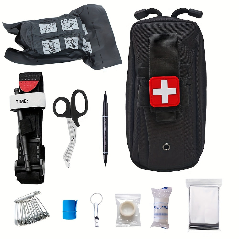 Outdoor Emergency First Aid Kit with Medical Bag and Camping Supplies