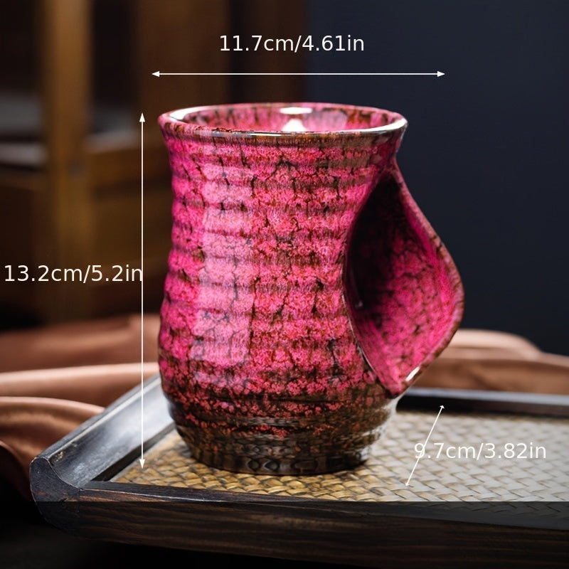 Taza de cerámica de gran capacidad de 560 ml con diseño de horno chino retro para uso en oficina